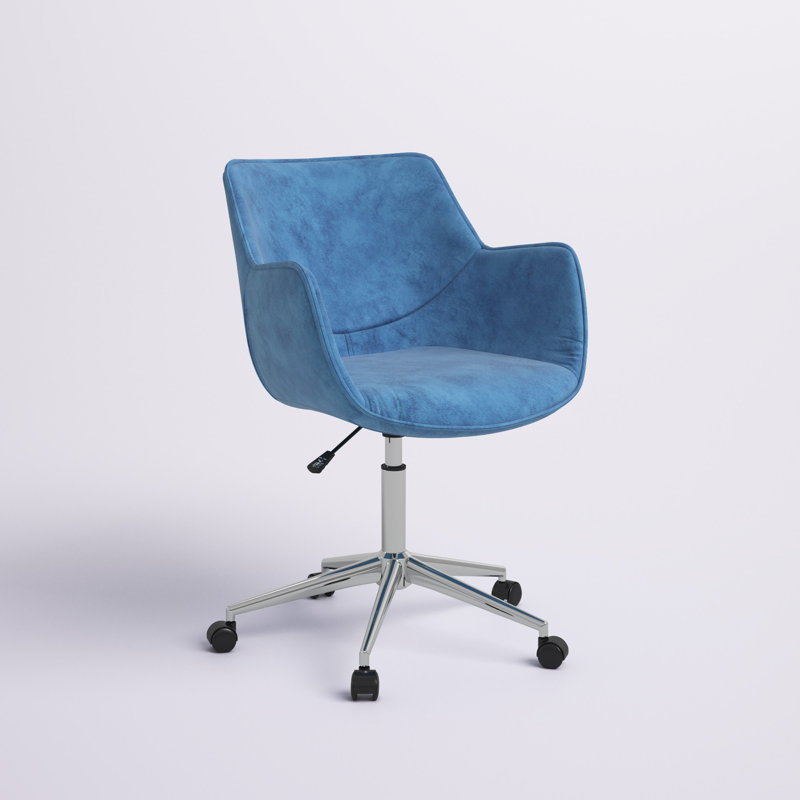 Chaise de travail en microfibre Cindy, Bleu