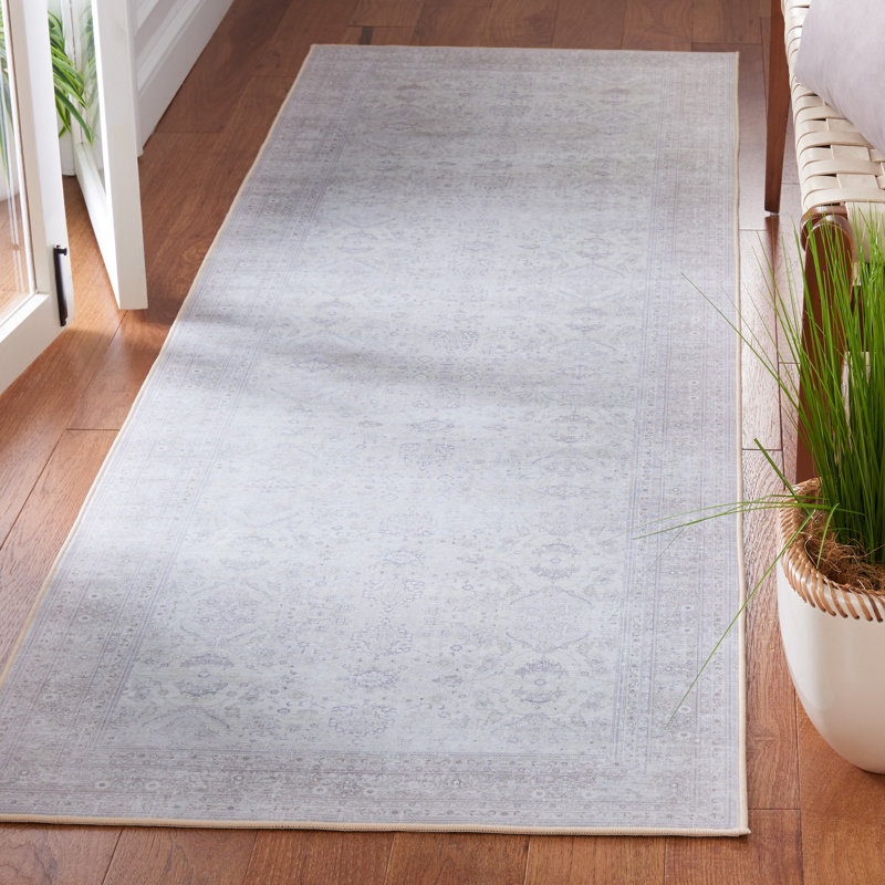 Tapis oriental mauve / beige Ally, Tapis de couloir 2 pi 6 po x 8 pi