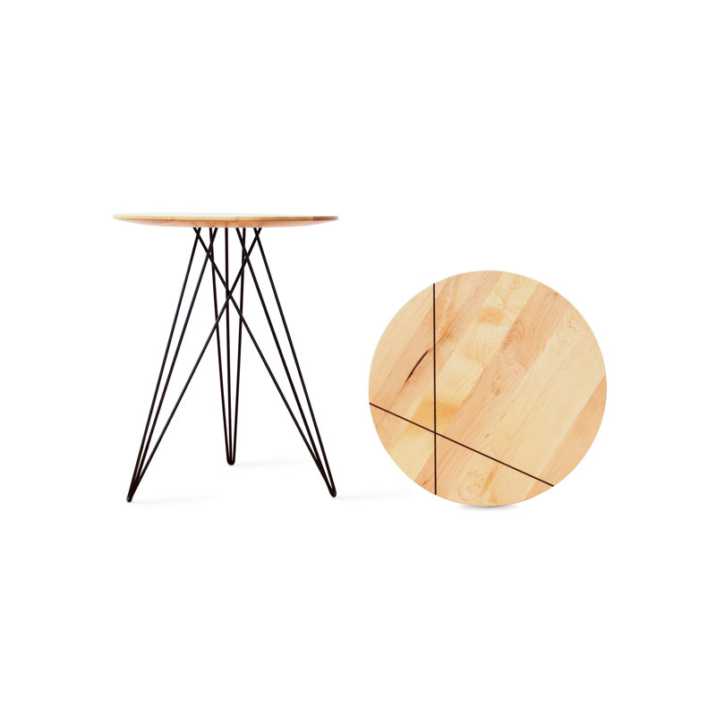 Hudson Solid Wood Top End Table, Maple, Black