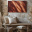 Toile, "Un mur rouge texturé baigné de soleil doré chaleureux", créant une art mural riche-1599291989