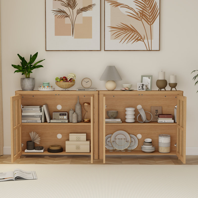 Buffet 39,4 po Mid-Century, Naturel
