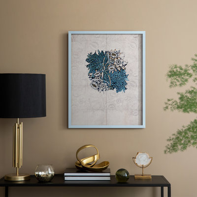 «Vintage Abstract Print CVII», reproduction encadrée - bois massif