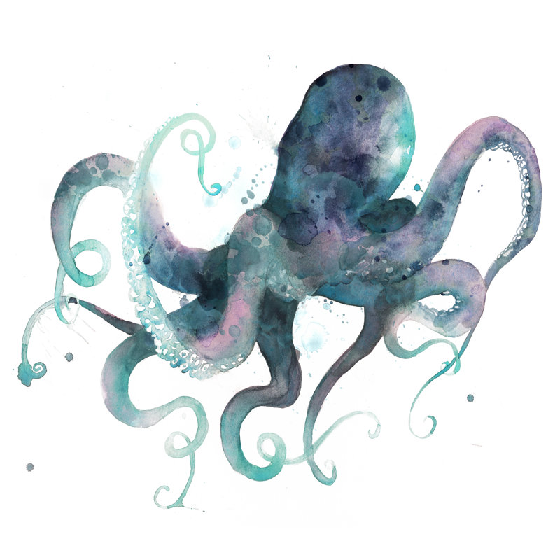 «Tentacles II», peinture sur toile, H 12 po x l 12 po, Toile tendue