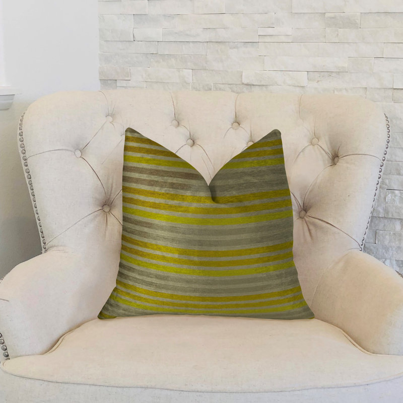 Kaleva Striped Cotton Blend Reversible Throw Pillow, 22" x 22", Throw Pillow