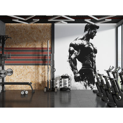 Fitness Vinyl Sticker - Strong Bodybuilder with Barbell, Perfect for Gym, Workout Room, or Fitness Decor