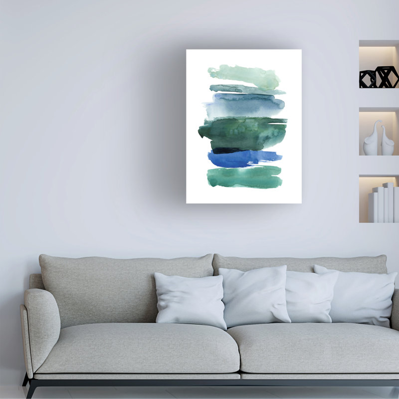 «Swatches of Sea I» par Grace Popp - peinture sur toile tendue, H 47 po x l 35 po x P 2 po