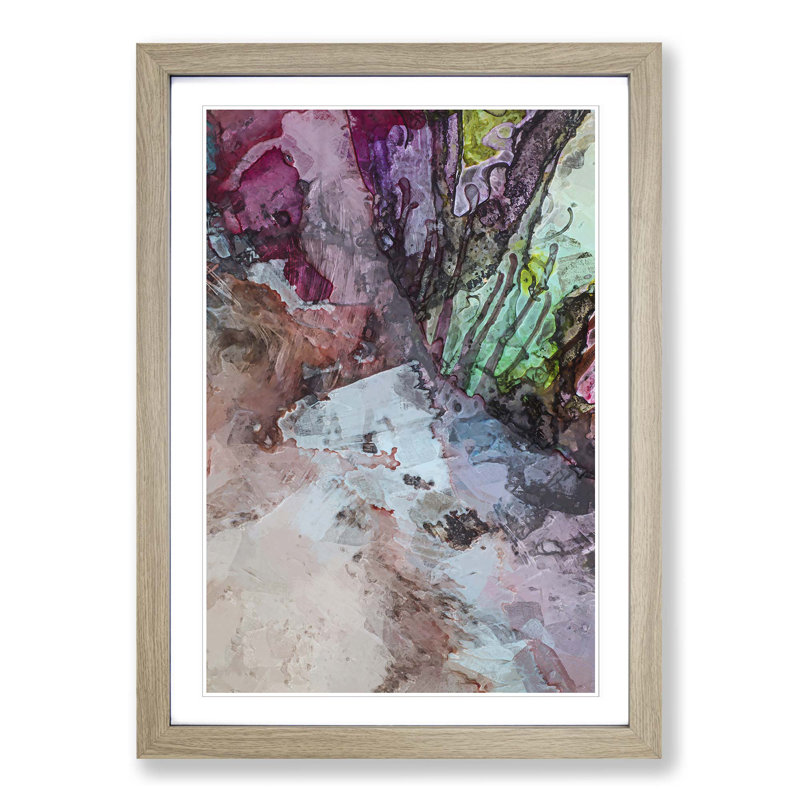 Paint the Sky in Abstract - Picture Frame Painting Print, 36cm H x 27cm W x 2cm D, Oak Framed
