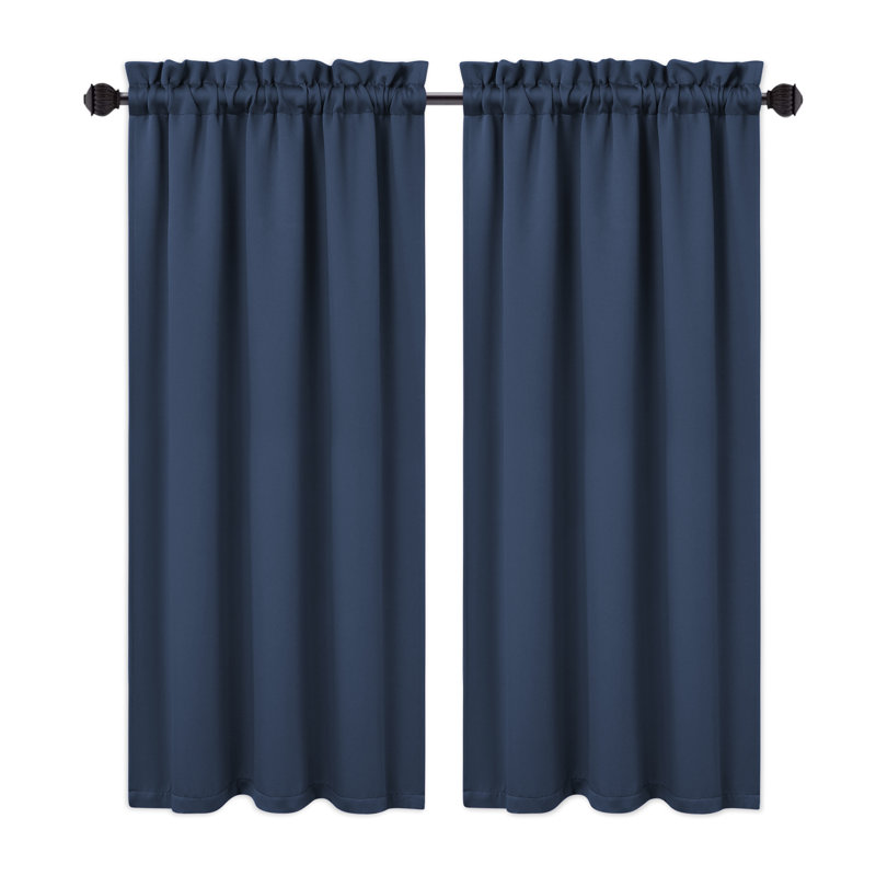 Blackout Curtains - Room Darkening Thermal Insulated Valances for Small Windows - Kitchen, Bathroom, Bedroom, Camper, Café, Noise Reducing, Light Blocking, Easy Care - 2 Panels
