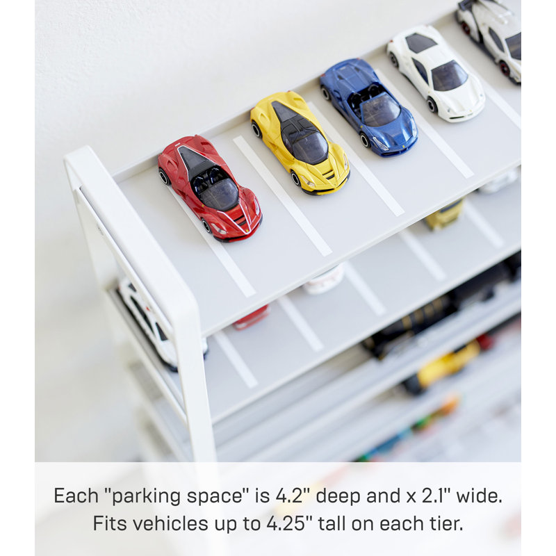 White Steel Kids' Toy Car and Train Storage Display