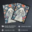 Cute Poodle Floral Portrait Blue Dog Lover Wall Art Print