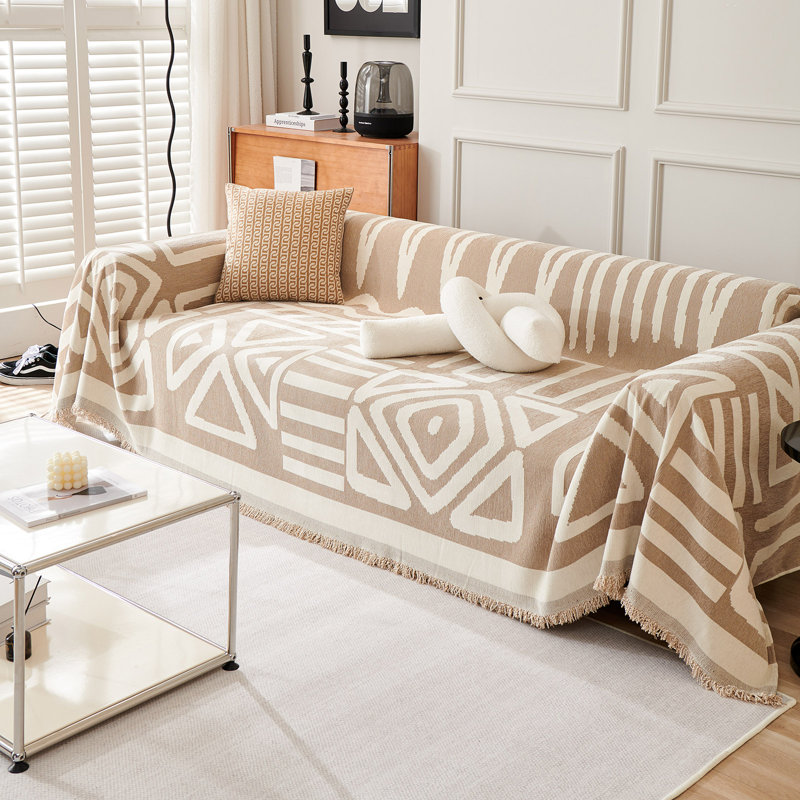 Housse pour canapé modulaire Boho Chenille, Kaki, H 91 po x l 134 po x P 0,2 po
