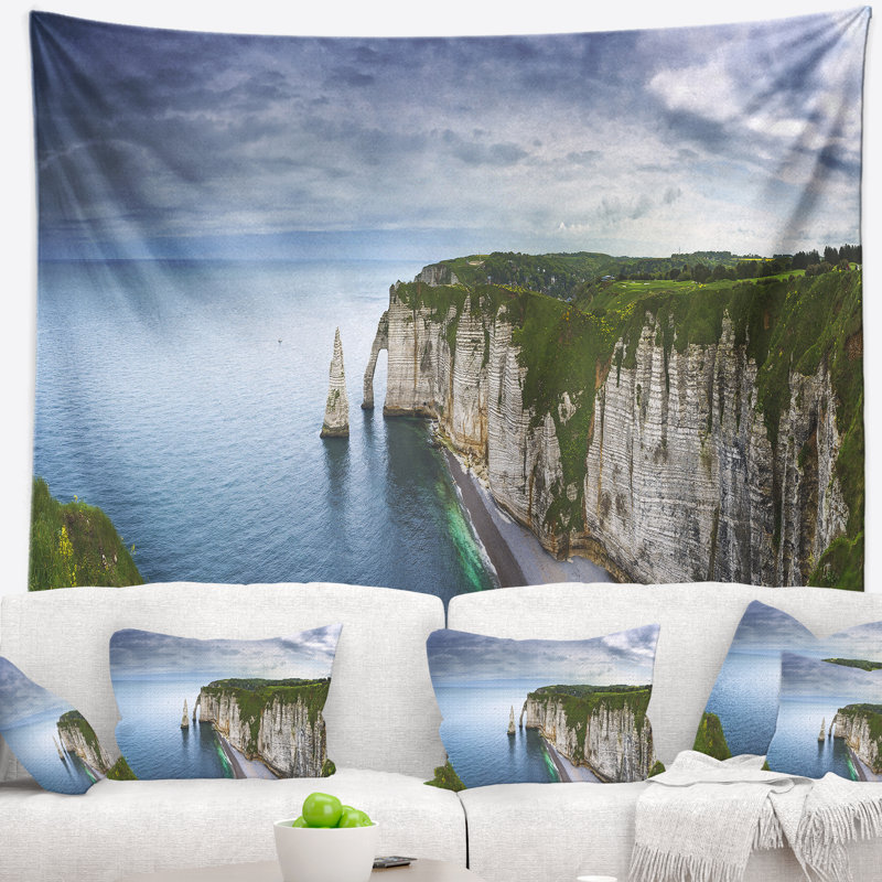 Tapisserie plage Etretat Aval, H 32 po x l 39 po