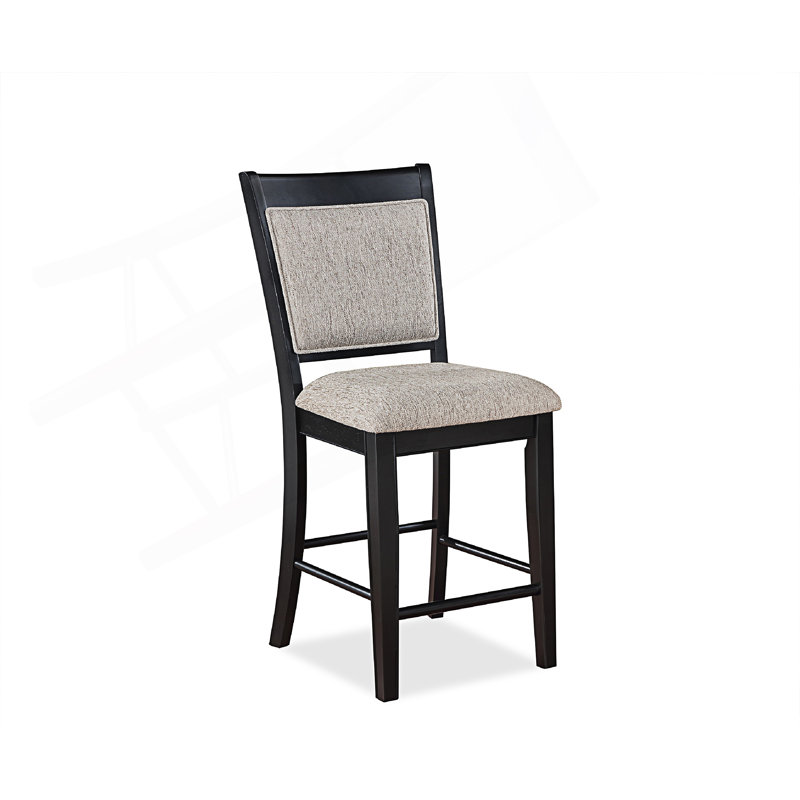 Tabouret de bar 2 pièces Farmhouse Style, Siège beige / structure noire