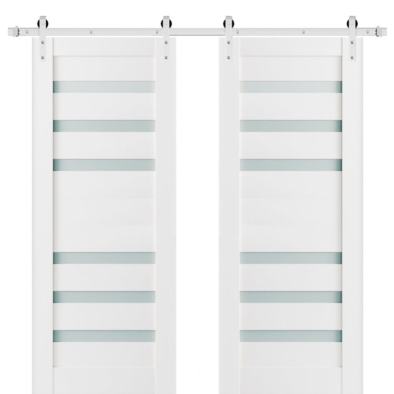 Portes de grange en bois givré Quadro, 60 po x 84 po