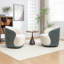 Fauteuil demi-tonneau pivotant en velours Stith-979009566