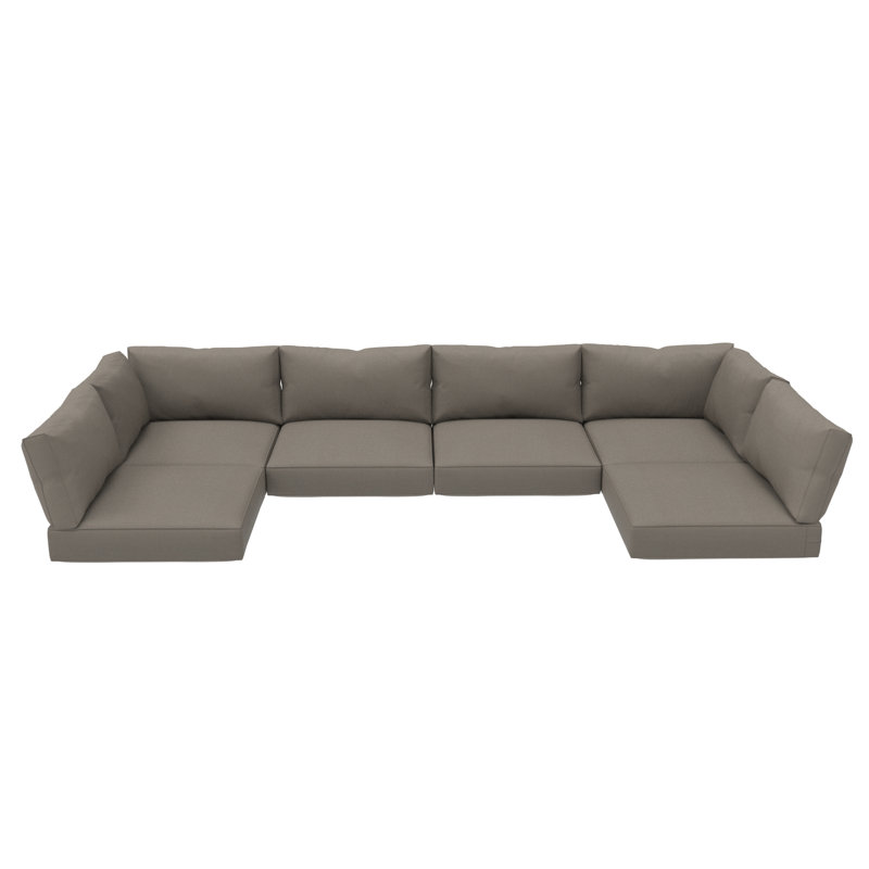 Outdoor Sunbrella Foam Seat and Polyfill Back Cushion Set, 5" Thick Foam, UV Proof Patio Furniture, Spectrum Graphite