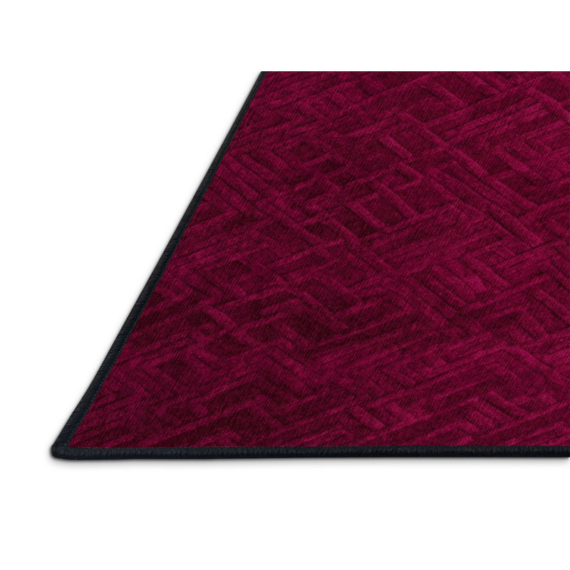 Machine Washable Trellis Red Area Rug, Runner 2' x 4'