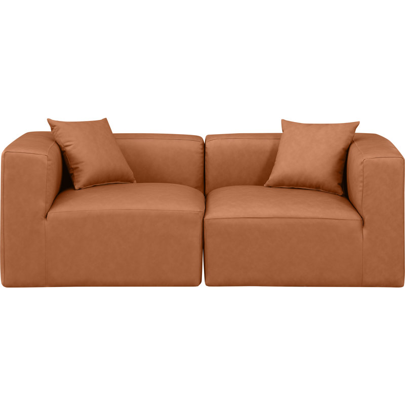 Hypatia 2 - Piece Faux Leather Seating Component, Cognac Vegan Leather