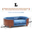Lit pour chien luxueux en bois courbé avec coussin en mousse à mémoire de forme-118346546-118346547