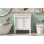 Meuble-lavabo 30 po avec lavabo en céramique, armoire de rangement avec portes à fermeture en douceur et pieds en bois massif-529736333