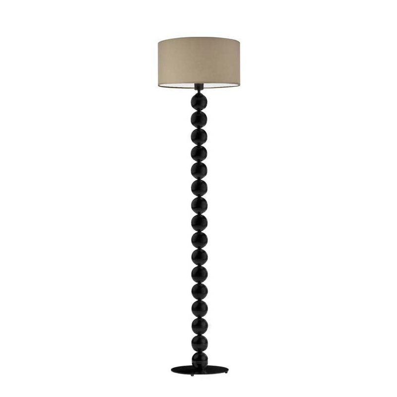 Moody 158cm Traditional Floor Lamp, Black, Beige