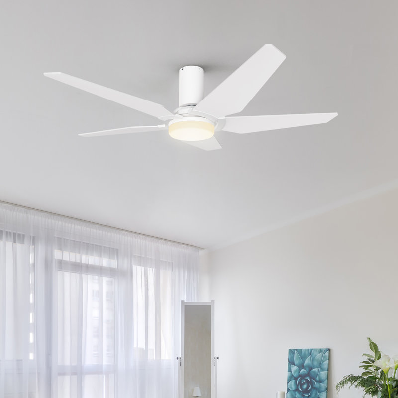 52'' Ceiling Fan with LED Lights, White