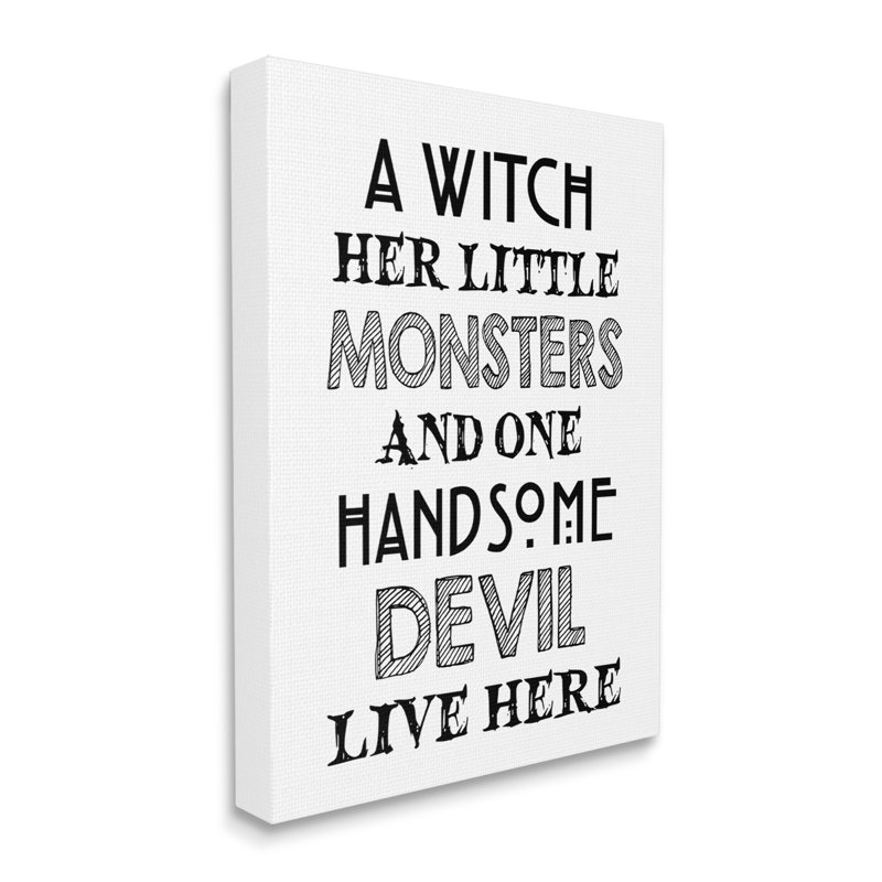 «Quirky Halloween Family», citation rayée, typographie, phrase, encadrement noir, art texturé par lettres et lignes
