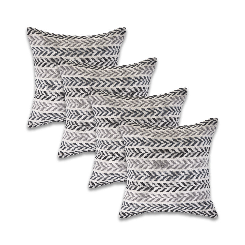 Ensemble de coussin décoratif en coton tissé à la main, Noir, Polyester / bourre de polyester