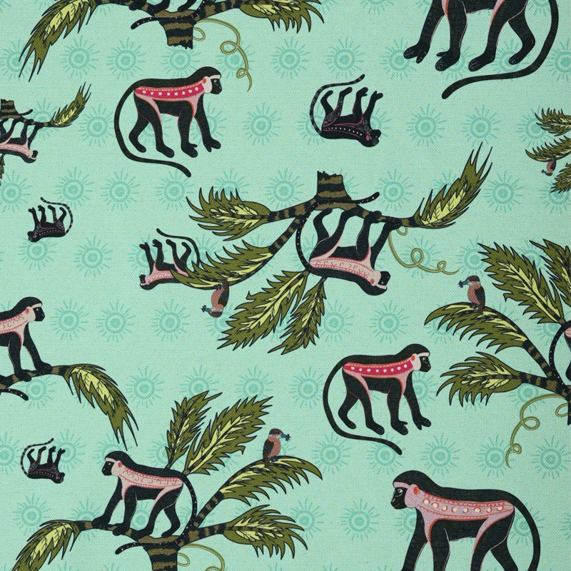 Monkey Palm Heavyweight Linen Fabric, Oasis