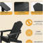 Chaise Adirondack réglable avec porte-gobelet, chaise toutes saisons pour terrasse (noire)-192223052
