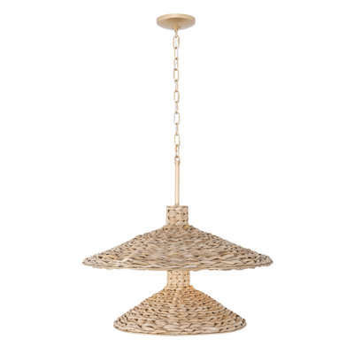 Luminaire suspendu 9 niveaux 2 têtes Hilton Head - or français / ruppie maritime naturelle