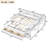 Twin Size Wood Daybed with Trundle, Storage Drawers, Side Shelves and Built-In Desk, White-1033925441-1033925442