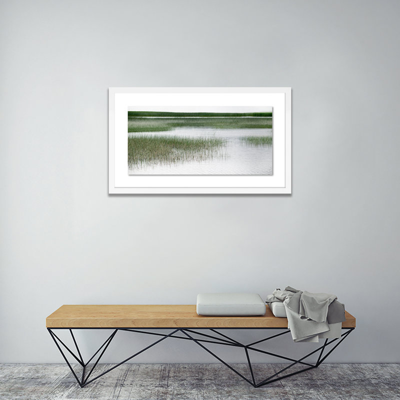 Coastal Marshlands Print by Geoffrey Baris, 14" H x 24" W x 1.5" D, White