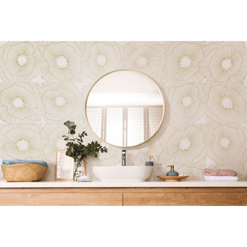 Astaire Spritz 12" x 12" Straight Edge Porcelain Singular Wall and Floor Use Tile, White/Natural