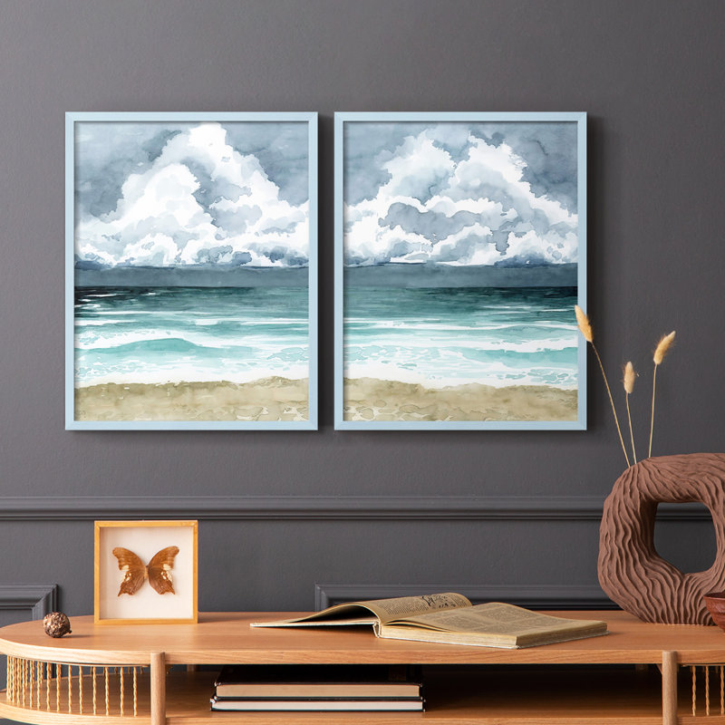 Impression encadrée South Beach Storm I-Premium - prête à être accrochée - aucun clou requis - aucun clou requis, Bleu