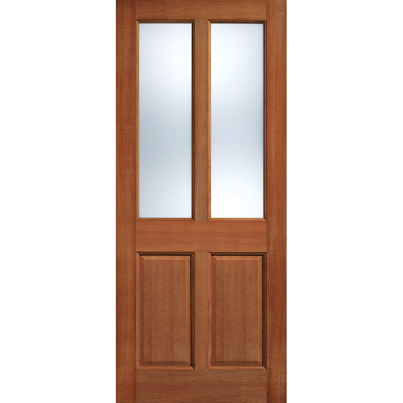 Malton 2L Frosted Hardwood External Door, 1981mm H x 762mm W x 44mm D