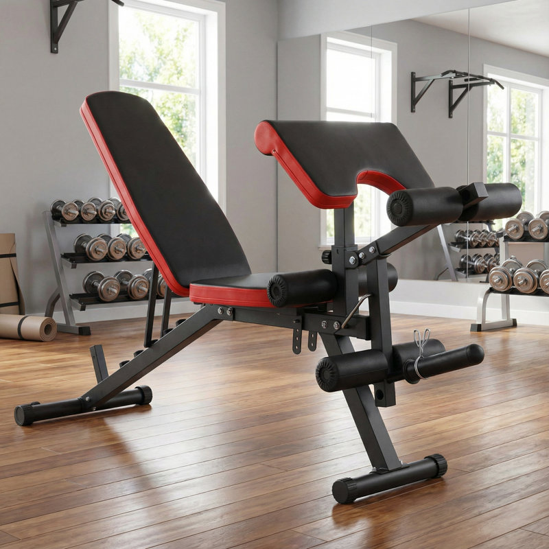 Banc de musculation professionnel avec extension des jambes - Station d'entraînement multifonctionnelle d'une capacité de 800 lb