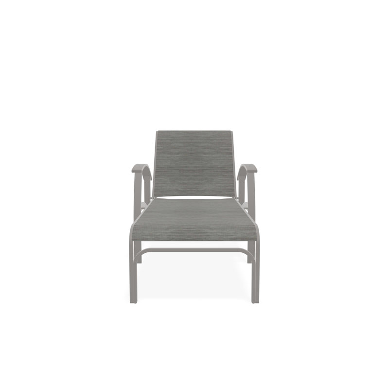 Chaise longue à quatre positions avec accoudoirs Belle Isle, Brooks, Gris chaleureux