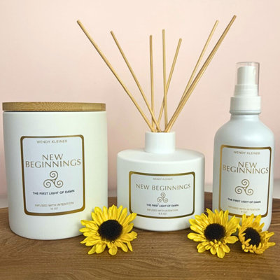New Beginnings Intention Diffuser | Embrace Fresh Starts and Renewal | Reed Diffuser for Emotional Wellness | Gift-Ready Home Fragrance by 