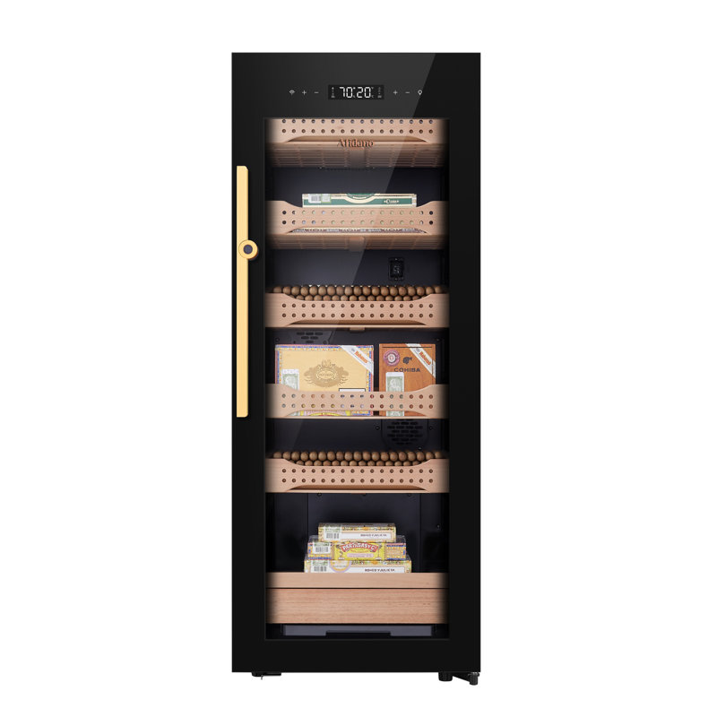 Extérieur de l'armoire à cigares Afidano 1200 pièces en acier, contrôle de la température et de l'humidité avec écran tactile
