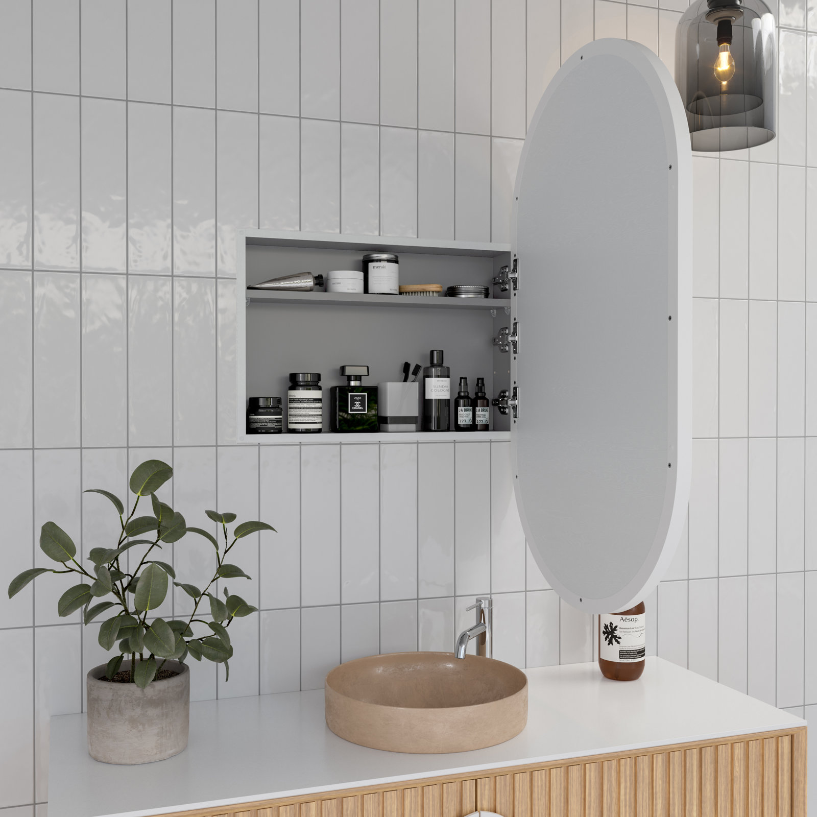Nia Recessed Medicine Cabinet, White