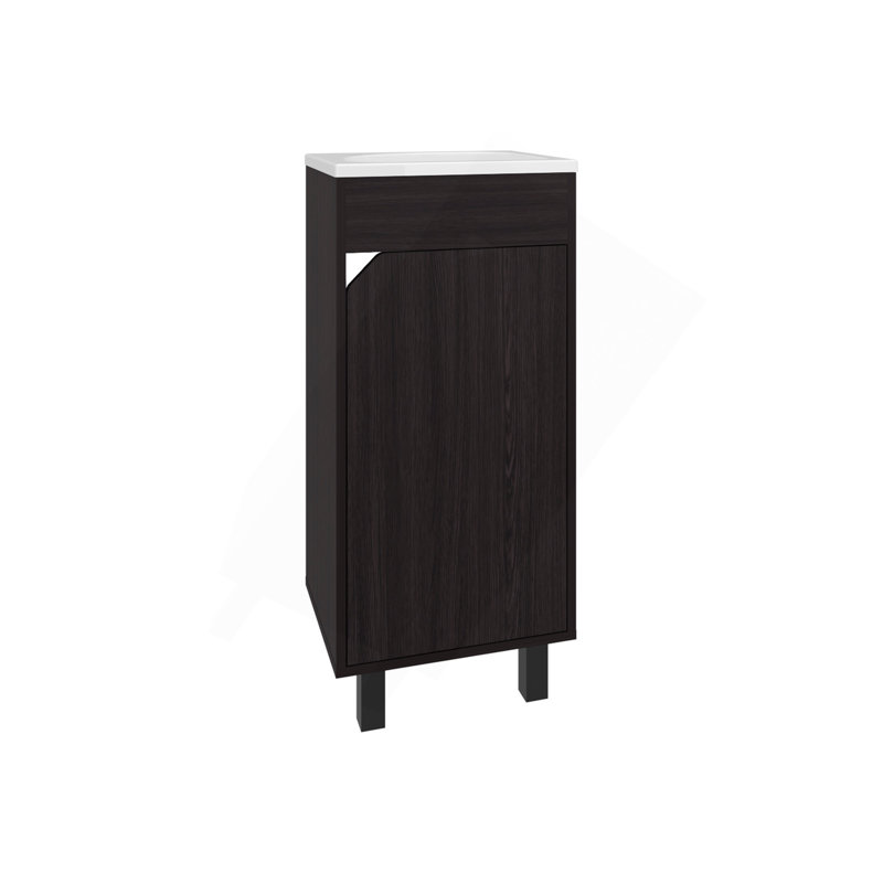 Bathroom Vanity With Sink, 1 Door, 4 Legs, Black