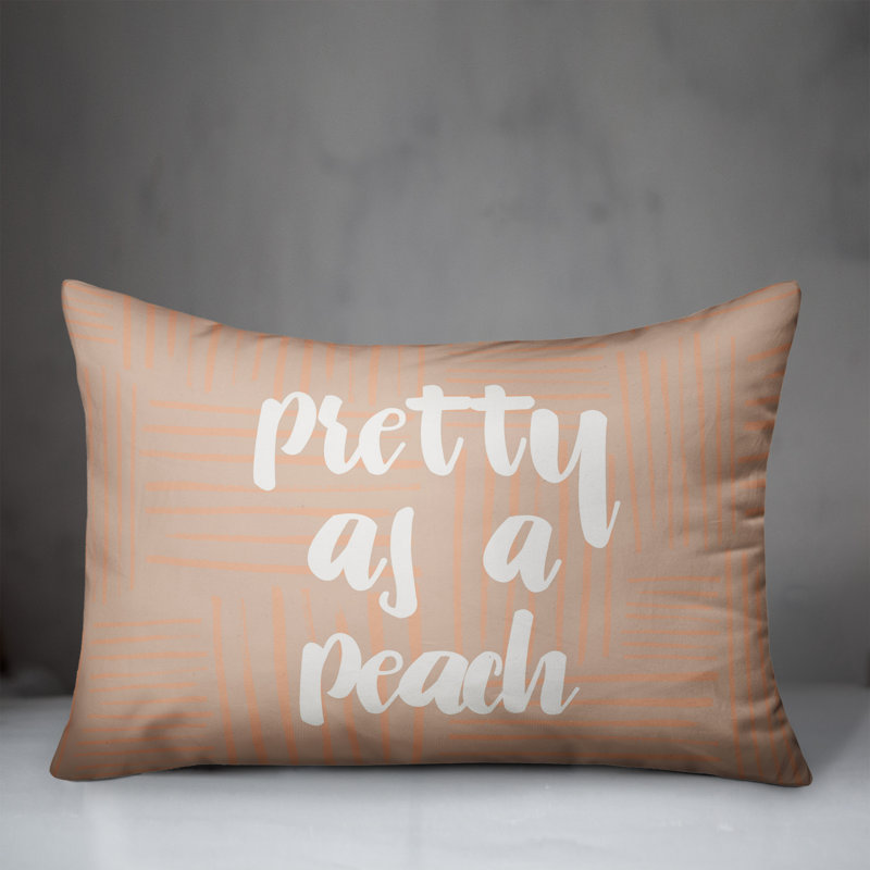 Pretty Peach Pattern Pillow Throw Pillow