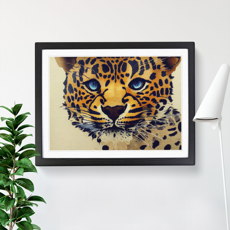 Leopard Vol.1 - Single Picture Frame Painting, Black, 25cm H x 34cm W x 2cm D