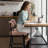 Modern Curved Back Upholstered Counter Stool-266403264
