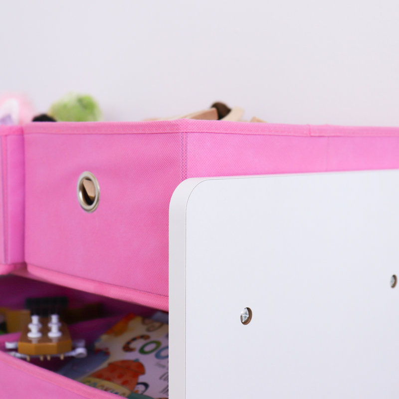 Milas Toy Organizer with Bins, Pink