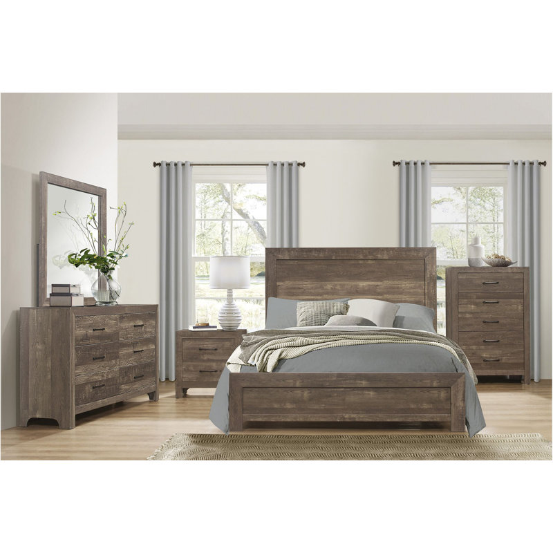 Eniel Piece Bedroom Set, Dark Brown, Full