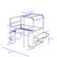 Lit mezzanine bas avec bureau et ports USB, lumières DEL et armoires de rangement-130911736