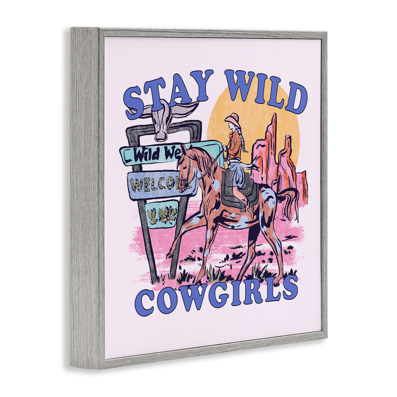 «Stay Wild Cowgirls», art de la giclée encadrée par Melissa Wang, Estampe numérique Farmhouse, H 24 po x l 24 po