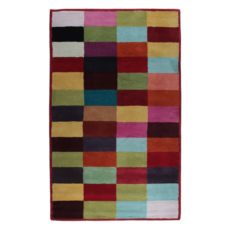 Captivating Amara Multicolored Hand Tufted Wool Contemporary Transitional Area Rug